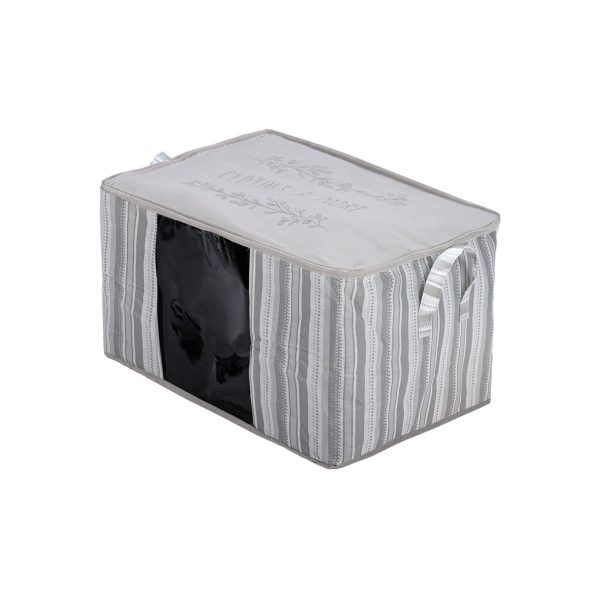 ΘΗΚΗ ΑΠΟΘΗΚΕΥΣΗΣ NON WOVEN ΥΦΑΣΜΑΤΙΝΗ 60x45x35cm ΜΕ ΠΑΡΑΘΥΡΟ IVORY