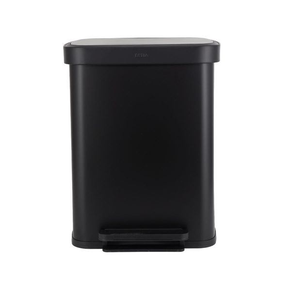 ESTIA ΚΑΔΟΣ ΑΠΟΡΡΙΜΑΤΩΝ FLATOP SOFT CLOSE 50lt ΜΑΤ ΜΑΥΡΟΣ