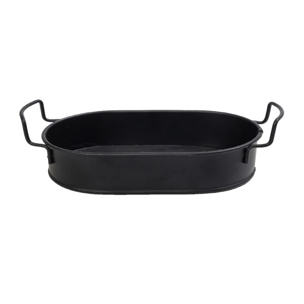 ΔΙΣΚΟΣ ΟΒΑΛ LARGE ΜΕΤΑΛ. ΜΕ ΛΑΒΕΣ ΜΑΥΡΟ 38(43 INCL. HANDLES)X21X5CM (smA)