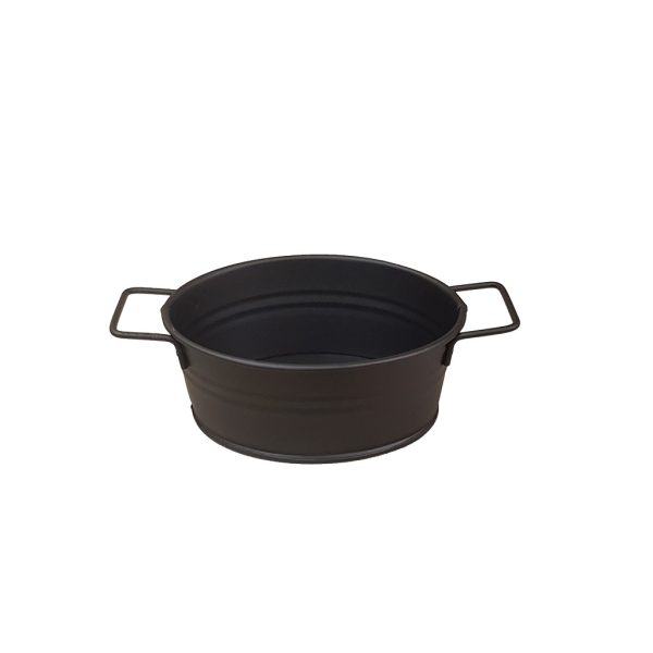 ΔΟΧΕΙΟ ΟΒΑΛ ΜΕΤΑΛ. ΜΕ ΛΑΒΕΣ ΜΑΥΡΟ  18(23 INCL. HANDLES)X14X7CM (smA)