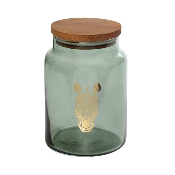 DIS. JUNGLE ZEBRA ΠΡΑΣΙΝΟ ΔΟΧΕΙΟ ΜΕ ΚΑΠΑΚΙ 890ML 10X14,5EK