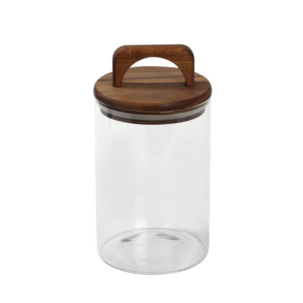 ΓΥΑΛΙΝΟ ΔΟΧΕΙΟ ΜΕ ΚΑΠΑΚΙ ΑΚΑΚΙΑΣ 950ML 10X19,5EK