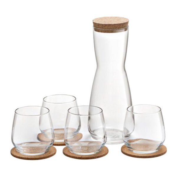 R.L. DEBONAIR ΣΕΤ ΚΑΡΑΦΑ 1LT ΜΕ ΦΕΛΟ & 4ΤΜΧ ΝΕΡΟΥ 370ML ΜΕ ΣΟΥΒΕΡ ΦΕΛΟΥ P/72