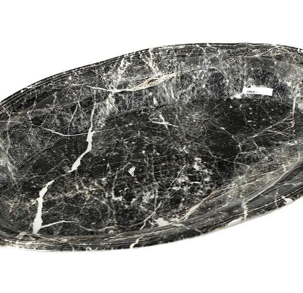 DIS. MARBLE ΠΙΑΤΕΛΑ ΟΒΑΛ ΜΑΥΡΟ 33Χ22ΕΚ