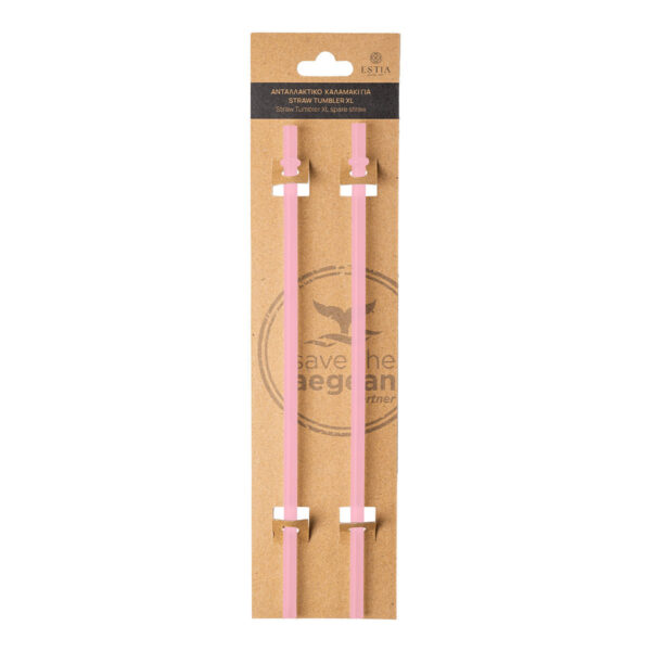 ESTIA ΑΝΤΑΛΛΑΚΤΙΚΑ ΚΑΛΑΜΑΚΙΑ STRAW TUMBLER XL 900ml BLOSSOM ROSE 2 ΤΕΜ